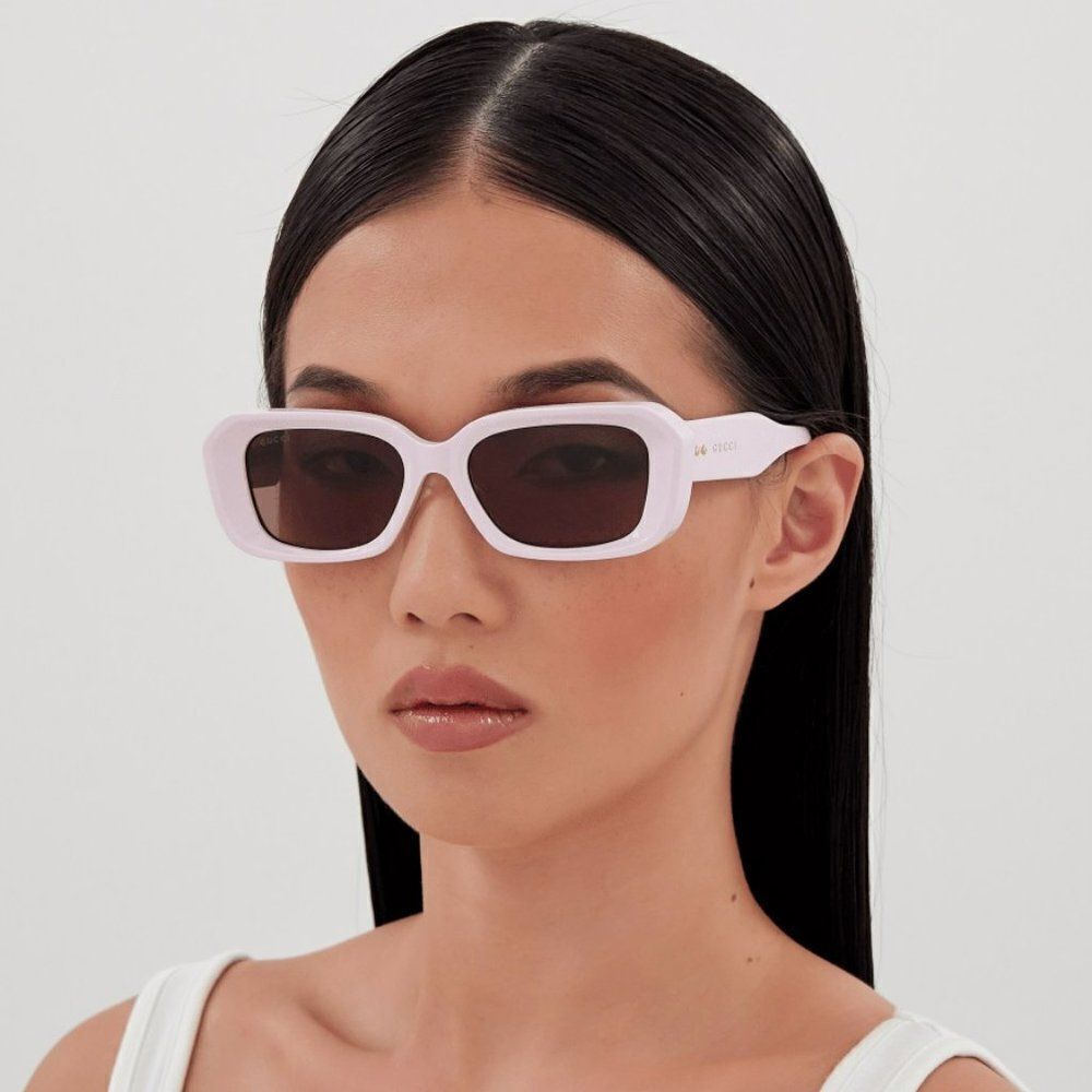 NEW Gucci GG1531SK 003 Pink Brown Unisex Rectangle Sunglasses GG 1531SK - Picture 4 of 11